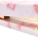 Marble Desk Stapler Pink Heavy Duty Desktop Stapler 26/6 Metal Office (Marble Pink)