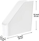 3 Pack File Folder Bin Storage, Plastic File Folder Bin Organizer with Handle (White) - Image 2
