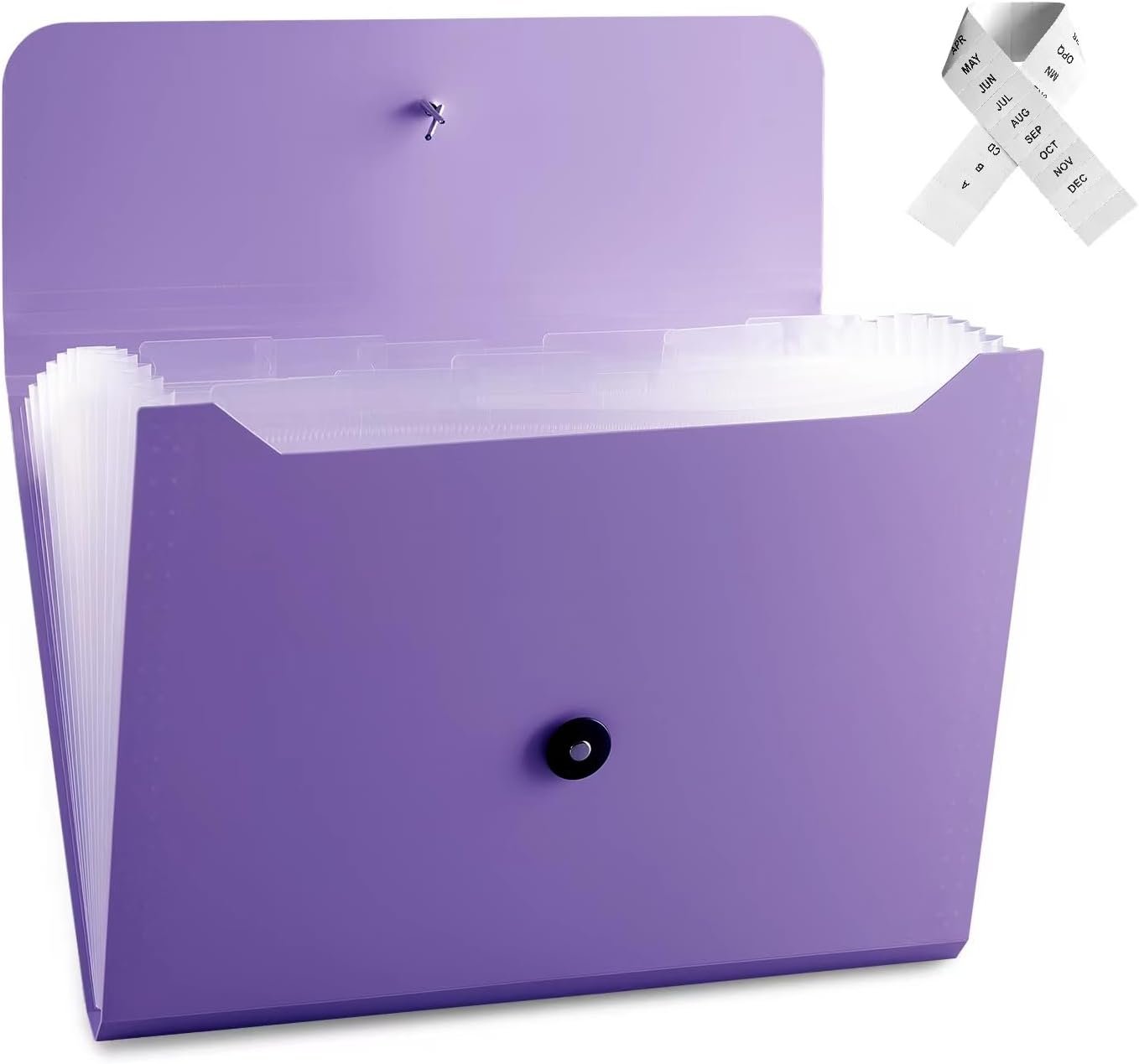 51QDREQRZkL._AC_SL1500_.jpg 13-Pocket Expanding Accordion-Style Folder – Stylish Organizer for Work, School, and Home Office (Deep Purple) - Image 1