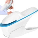 Stapleless Stapler, Staplers for Desk,Mini Stapler,Office Supplies,Paper Clinch Compact Staple Free Staple,with Labor Saving Structure Design for Office School, Up to 8 Sheets Binding, Ivory White