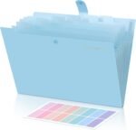 5-Pocket Expanding Folder/Accordion Organizer – Portable Document and Receipt Organizer (Letter Size, Light Blue)
