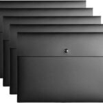 Pack Of 5 A4 Document Bags/Folders—Plastic Document Bags With Snap Closures (Black, A4/Letter Size)