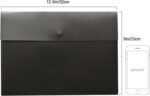 Pack Of 5 A4 Document Bags/Folders—Plastic Document Bags With Snap Closures (Black, A4/Letter Size) - Image 2