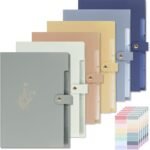 6-Piece Set of 5-Pocket Expanding Folders/Accordion Organizers (A4/Letter Size) – Gold Embossed Pattern, Snap Closure – Ideal for School and Office