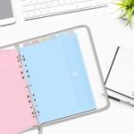 Soft PVC Binder Organizer with 12 Colored Sleeves, Zipper, and 3-Ring Mechanism – High-Capacity, Cute Style for School, Office, and Home (Grey) - Image 2