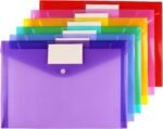 Pack Of 6 Transparent Document Bags/Plastic Envelopes, A4 Size, Featuring Label Pockets And Snap Closures; Ideal For Home, Work, And Office Organization - Image 2