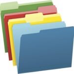 Colored File Folders, Pack Of 36, 3-Tab Positions, Durable Paper, Assorted Colors (Green, Yellow, Red, Blue); Ideal For Document Sorting At School, Office, Or Home