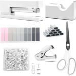 White Office SuppliesWhite Accessoriesand  Disnser Set for Women with   DisnserRemover   Scissor and  for Stunts Office Clerks