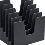 5 Section Incline File Sorter Organizer, Mail, Folder,  Desk Organizer, Rack for Office Organization Desktop (Plastic) (Black Color)