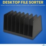 Desktop File Organizer, File Sorter, File Holder for Desk, 7 Compartments, Vertical, Plastic, Black - Image 2