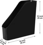 3 Pack File Folder Bin Storage, Plastic File Folder Bin Organizer with Handle (Black) - Image 2
