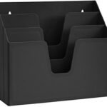 Horizontal Triple File Folder Holder Organizer (Black Color)