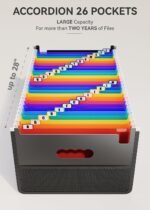 26 Pockets Accordion File Organizer,Expanding Filing Box with Mesh Bag,Expandable  Size Folder, Accordian Document Organizer,Portable Bill/Receipt Folders with A-Z Alphabetical Tabs - Image 2