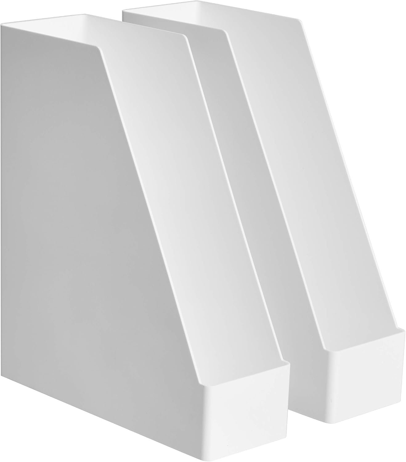 7142ip6-h2L._AC_SL1500_.jpg Rectangular Plastic Desk Organizer, Magazine Rack, White, 2-Pack - Image 1