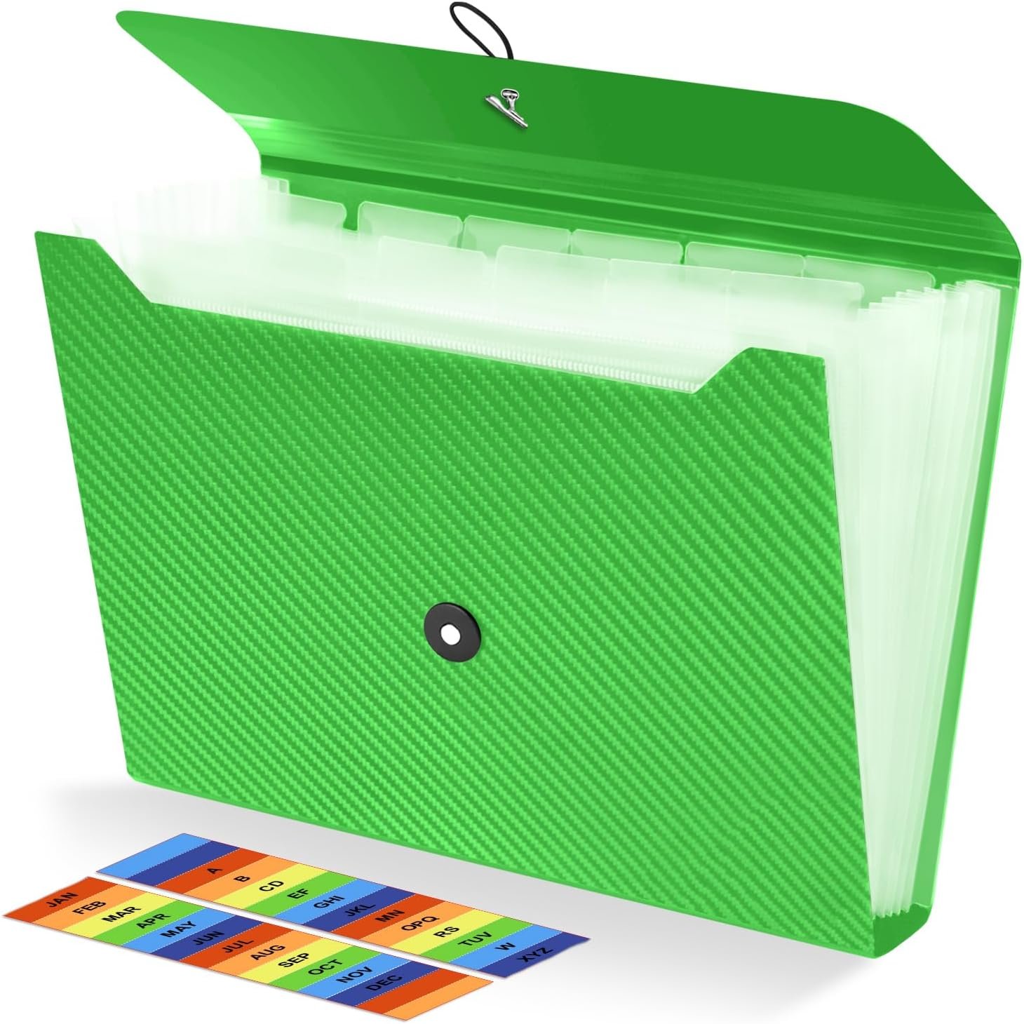 71Efrjb81ZL._AC_SL1500_.jpg Expanding Folder/13-Pocket Accordion Organizer (A4/Letter Size) – Suitable for Documents, Receipts, Classroom, Home, Office, and Travel (Green) - Image 1
