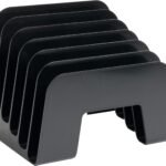Incline Desktop File Sorter, 6 Compartments Step Sorter, Black