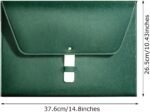 PU Leather A4 Large Waterproof Envelope-Style Document Bag (Handcrafted Snap Closure, Green) - Image 2
