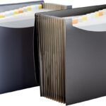 Expanding File Organizer (Letter Size, 13-Pocket, Waterproof, Black/Grey, Pack of 2)