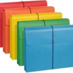 Accordion-Style File Organizer With Flap And String-And-Button Closure, 2-Inch Expandable Capacity, Assorted Colors—Pack Of 10