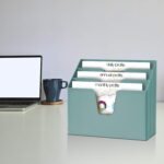 Horizontal Triple File Folder Holder Organizer (Solid Green Color) - Image 2
