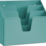Horizontal Triple File Folder Holder Organizer (Solid Green Color)