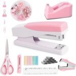 Pink Office Supplies  Pink  Accessories for Women  Cute  and  Disnser Set-  Remover  Clips    Scissor  Knife  Ruler    Gift for Coworkers  Stunts
