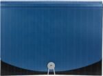 Expanding Folder with Flap and Cord Closure (Letter Size, Wave Pattern, 7-Pocket, Blue/Black) - Image 2