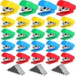 Mini Stapler with Staples, Portable Multicolor Small Stapler, Hand Held Desk Staplers, Cute Office Supply Set for Office College, 4 Colors(30 Pieces)