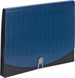 Expanding Folder with Flap and Cord Closure (Letter Size, Wave Pattern, 7-Pocket, Blue/Black)